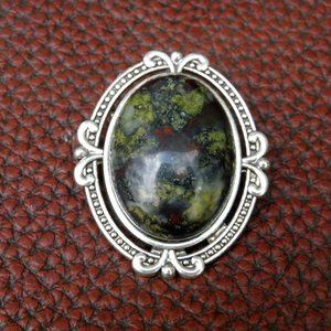 Dragon Bloodstone Jasper Gem Brooch Pin